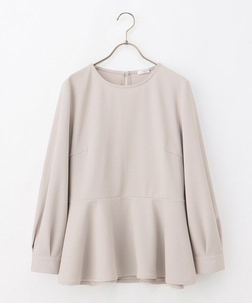 Honeys（ハニーズ）の「ペプラムトップス（Tシャツ/カットソー・レディース・ネイビー/ブラック/グレイッシュベージュ/ベージュ・L/LL/M/3L/S）」の21枚目の写真