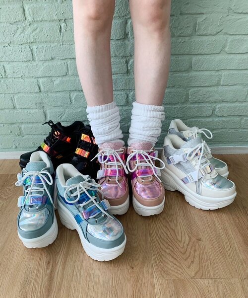 cs T&P（シーエスティーアンドピー）の「厚底グリッタースニーカー（スニーカー・レディース・ホワイト/ピンク系/ブルー/ブラック・LL/L/S/M）」の22枚目の写真
