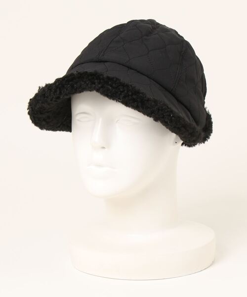 STYLEBLOCK（スタイルブロック）の「キルティング×ボアデザインキャップ（キャップ・レディース・カーキ/ブラウン/ブラック/ベージュ・FREE）」の6枚目の写真