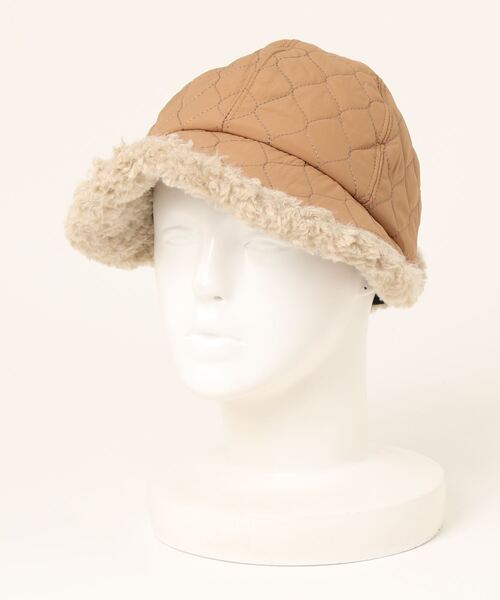 STYLEBLOCK（スタイルブロック）の「キルティング×ボアデザインキャップ（キャップ・レディース・カーキ/ブラウン/ブラック/ベージュ・FREE）」の7枚目の写真