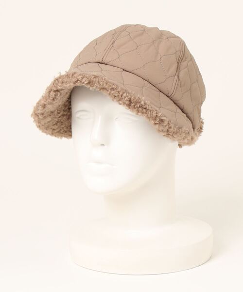 STYLEBLOCK（スタイルブロック）の「キルティング×ボアデザインキャップ（キャップ・レディース・カーキ/ブラウン/ブラック/ベージュ・FREE）」の9枚目の写真