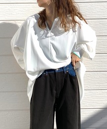 Q | キーネックパイピングブラウス(シャツ/ブラウス)