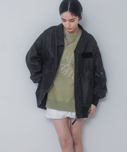【完売品】ジーナシス　リバーシブルフライトジャケット JEANASIS｜リバーシブルフライトジャケット | Rakuten Fashion