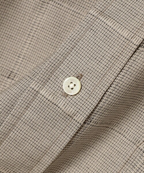 BEAMS PLUS（ビームスプラス）の「BEAMS PLUS / ウール ポリエステル メッシュ バンドカラー プルオーバー シャツ（シャツ/ブラウス・メンズ・オフホワイト/グリーン/サックスブルー・XL/L/M/S）」の16枚目の写真