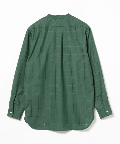 BEAMS PLUS（ビームスプラス）の「BEAMS PLUS / ウール ポリエステル メッシュ バンドカラー プルオーバー シャツ（シャツ/ブラウス・メンズ・オフホワイト/グリーン/サックスブルー・XL/L/M/S）」の18枚目の写真