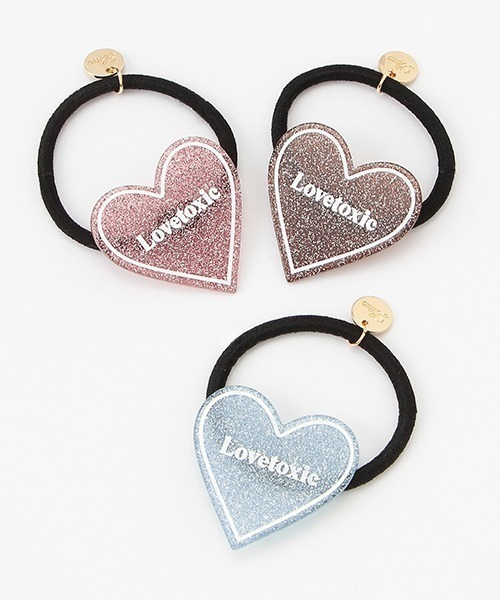 LOVETOXIC(ラブトキシック)の「ラメハートプレートゴム(その他ヘアアクセサリー・キッズ・ブラック/サックスブルー/ピンク・FREE)」の4枚目の写真