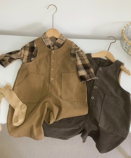 aimoha(アイモハ)の「【aimoha-KIDS-】子供服 ユニセックスオールインワン(つなぎ/オールインワン・キッズ・ブラウン/ダークグレー・90/100/110/120/130)」の6枚目の写真