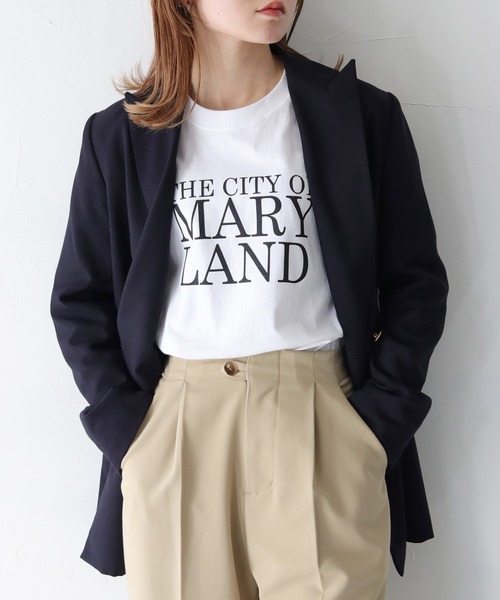 HER CLOSET（ハークローゼット）の「【shemoshelly】WEB限定MARYLANDロゴロンT（Tシャツ/カットソー・レディース・ブラック/オフホワイト・S/M）」の22枚目の写真
