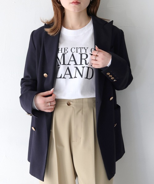 HER CLOSET（ハークローゼット）の「【shemoshelly】WEB限定MARYLANDロゴロンT（Tシャツ/カットソー・レディース・ブラック/オフホワイト・S/M）」の21枚目の写真