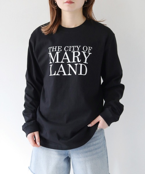 HER CLOSET（ハークローゼット）の「【shemoshelly】WEB限定MARYLANDロゴロンT（Tシャツ/カットソー・レディース・ブラック/オフホワイト・S/M）」の19枚目の写真