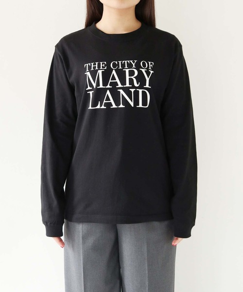HER CLOSET（ハークローゼット）の「【shemoshelly】WEB限定MARYLANDロゴロンT（Tシャツ/カットソー・レディース・ブラック/オフホワイト・S/M）」の6枚目の写真