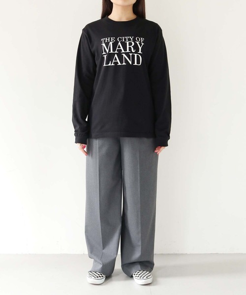 HER CLOSET（ハークローゼット）の「【shemoshelly】WEB限定MARYLANDロゴロンT（Tシャツ/カットソー・レディース・ブラック/オフホワイト・S/M）」の5枚目の写真