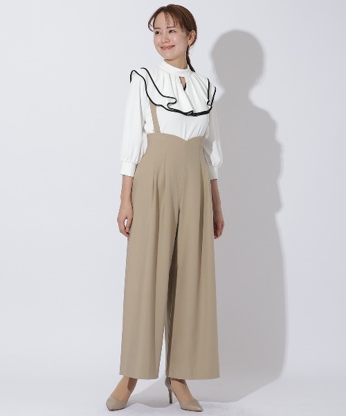 AND COUTURE（アンドクチュール）の「配色フリルケープブラウス（シャツ/ブラウス・レディース・オフホワイト/ライトグレー/ネイビー・FREE）」の19枚目の写真