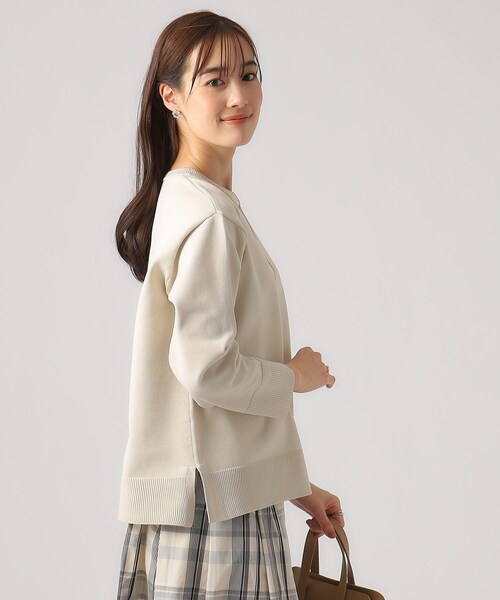 DRESKIP（ドレスキップ）の「◆【洗える/セットアップ可】スポンディッシュ クルーネックニット（ニット/セーター・レディース・ホワイト系5/ブラック/ブルー/ライトベージュ・02/04/03）」の6枚目の写真