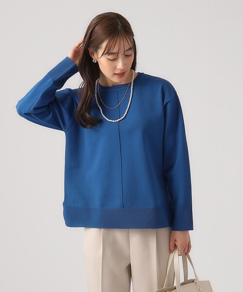 DRESKIP（ドレスキップ）の「◆【洗える/セットアップ可】スポンディッシュ クルーネックニット（ニット/セーター・レディース・ホワイト系5/ブラック/ブルー/ライトベージュ・02/04/03）」の17枚目の写真