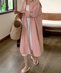シャツワンピース ロングシャツカーデ
