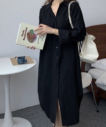シャツワンピース ロングシャツカーデ