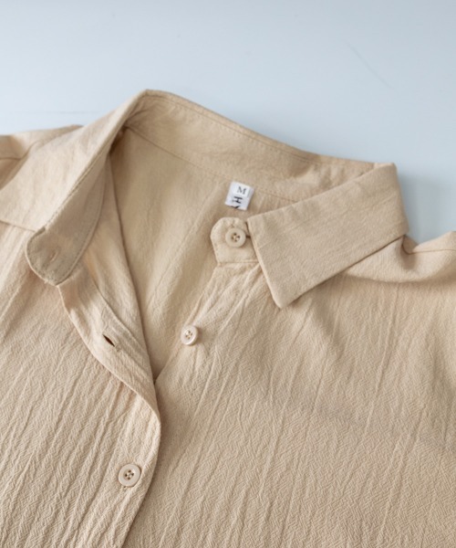 Miniministore(ミニミニストア)の「シャツワンピース ロングシャツカーデ(シャツ/ブラウス・レディース・ブルー/モカ/ホワイト/ブラウン/ベージュ/ピンク/ブラック/カーキ・XL/M/L)」の16枚目の写真