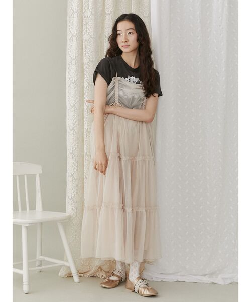 merry jenny（メリージェニー）の「CAT ribbon Tee（Tシャツ/カットソー・レディース・オフホワイト/チャコールグレー/ピンク・FREE）」の5枚目の写真