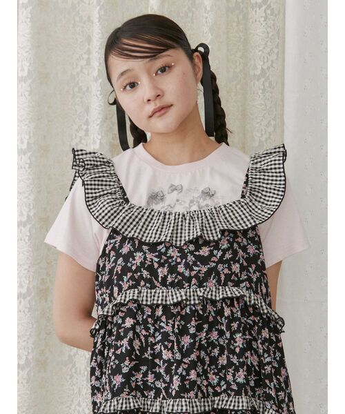 merry jenny（メリージェニー）の「CAT ribbon Tee（Tシャツ/カットソー・レディース・オフホワイト/チャコールグレー/ピンク・FREE）」の22枚目の写真