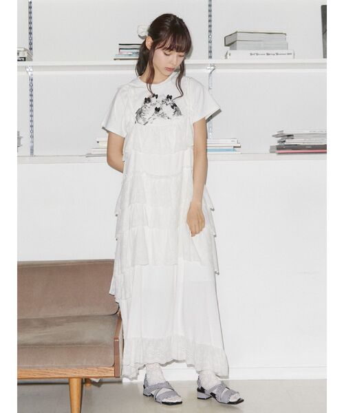 merry jenny（メリージェニー）の「CAT ribbon Tee（Tシャツ/カットソー・レディース・オフホワイト/チャコールグレー/ピンク・FREE）」の17枚目の写真