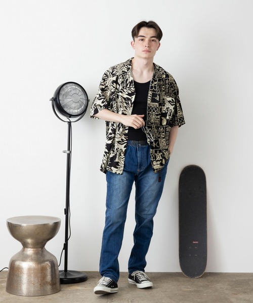 TWO PALMS（トゥーパームス）の「TWO PALMS/トゥーパームス S/S Hawaiian Shirt / CRAZY Maline×WILD PINEAPPLE シャツ アロハシャツ 開襟シャツ（シャツ/ブラウス・メンズ・ブラック・L/XL/M）」の7枚目の写真