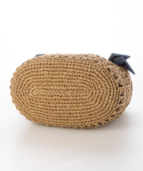 cache cache（カシュ カシュ）の「カシュカシュ cachecache / 下がりリボン柄編みトートバッグ（かごバッグ・レディース・ブルー/グリーン/ベージュ系その他/ラベンダー/マスタード/オレンジ/ブラック・FREE）」の22枚目の写真