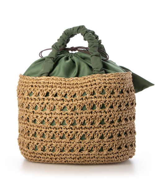 cache cache（カシュ カシュ）の「カシュカシュ cachecache / 下がりリボン柄編みトートバッグ（かごバッグ・レディース・ブルー/グリーン/ベージュ系その他/ラベンダー/マスタード/オレンジ/ブラック・FREE）」の17枚目の写真