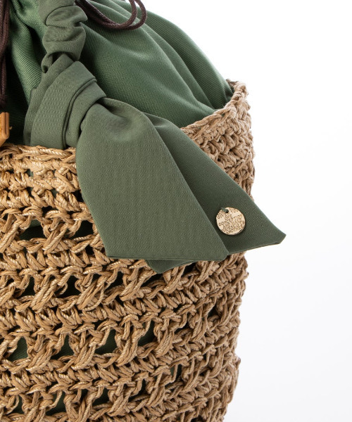 cache cache（カシュ カシュ）の「カシュカシュ cachecache / 下がりリボン柄編みトートバッグ（かごバッグ・レディース・ブルー/グリーン/ベージュ系その他/ラベンダー/マスタード/オレンジ/ブラック・FREE）」の20枚目の写真