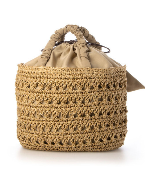 cache cache（カシュ カシュ）の「カシュカシュ cachecache / 下がりリボン柄編みトートバッグ（かごバッグ・レディース・ブルー/グリーン/ベージュ系その他/ラベンダー/マスタード/オレンジ/ブラック・FREE）」の13枚目の写真