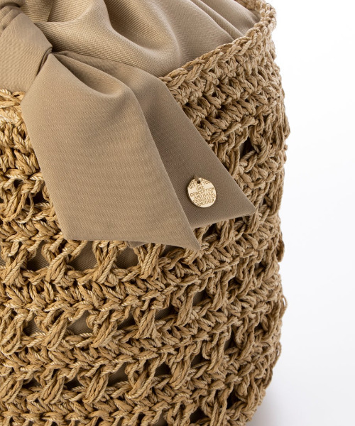 cache cache（カシュ カシュ）の「カシュカシュ cachecache / 下がりリボン柄編みトートバッグ（かごバッグ・レディース・ブルー/グリーン/ベージュ系その他/ラベンダー/マスタード/オレンジ/ブラック・FREE）」の16枚目の写真