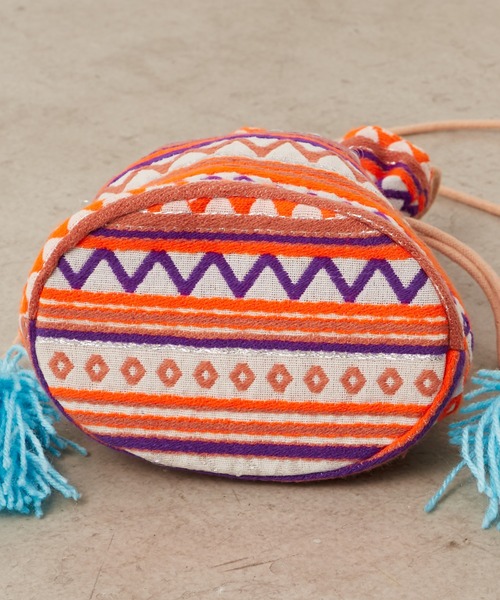 CIAOPANIC TYPY(チャオパニックティピー)の「【india】タッセル付きジャガード巾着(ハンドバッグ・レディース・サックスブルー/ピンク/イエロー/オレンジ・ONE SIZE)」の17枚目の写真