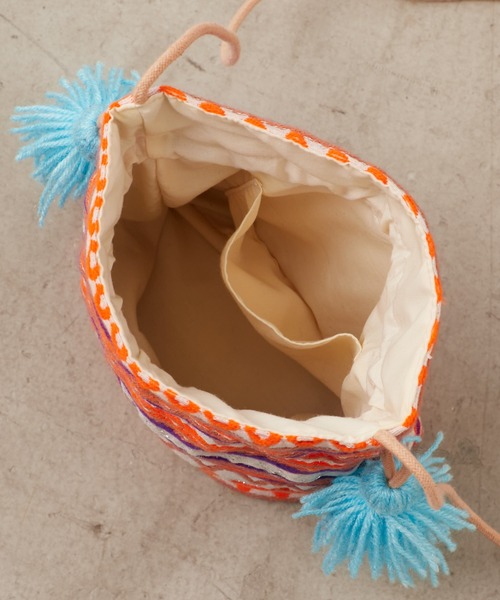 CIAOPANIC TYPY(チャオパニックティピー)の「【india】タッセル付きジャガード巾着(ハンドバッグ・レディース・サックスブルー/ピンク/イエロー/オレンジ・ONE SIZE)」の18枚目の写真