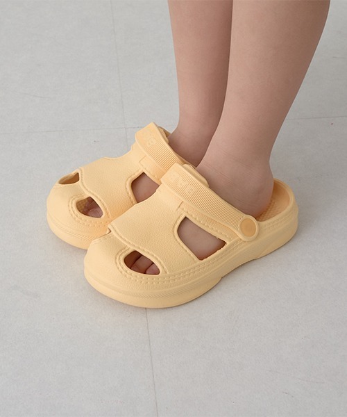 Lycee mine(リセマイン)の「【フロントカバーで安心】EVAサンダル(サンダル・キッズ・モスグリーン/オフホワイト/ライトピンク/ブラック/エメラルド/イエロー・18cm/17cm/16cm/14cm/15cm)」の6枚目の写真