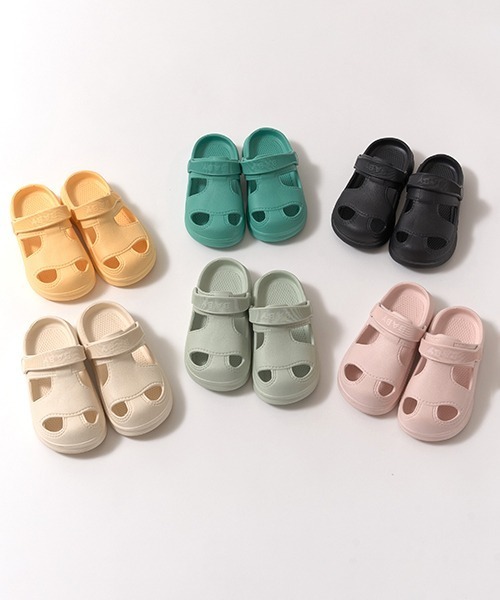Lycee mine(リセマイン)の「【フロントカバーで安心】EVAサンダル(サンダル・キッズ・モスグリーン/オフホワイト/ライトピンク/ブラック/エメラルド/イエロー・18cm/17cm/16cm/14cm/15cm)」の7枚目の写真