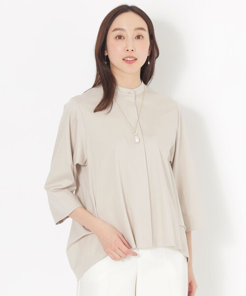 S.ESSENTIALS（エスエッセンシャルズ）の「【DRESOPHY】シルキースムースシャツ（シャツ/ブラウス・レディース・ホワイト/ダークネイビー/ベージュ・38）」の2枚目の写真