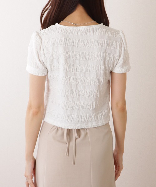 Lace Ladies(レースレディース)の「ぽこぽこ ボーダー ボタン付 半袖 クルーネック トップス(カーディガン/ボレロ・レディース・ホワイト/ピンク/ブラック・FREE)」の20枚目の写真