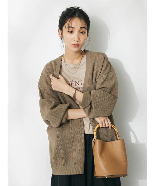 CRAFT STANDARD BOUTIQUE(クラフトスタンダードブティック)の「【ユニセックス】オープンワーク Vネックニットカーディガン(カーディガン/ボレロ・レディース・ネイビー/ベージュ/チャコールグレー/アイボリー・M/L/XL)」の11枚目の写真