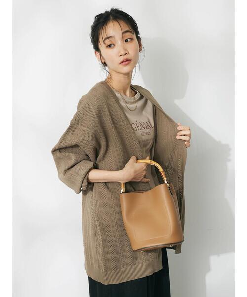 CRAFT STANDARD BOUTIQUE(クラフトスタンダードブティック)の「【ユニセックス】オープンワーク Vネックニットカーディガン(カーディガン/ボレロ・レディース・ネイビー/ベージュ/チャコールグレー/アイボリー・M/L/XL)」の12枚目の写真