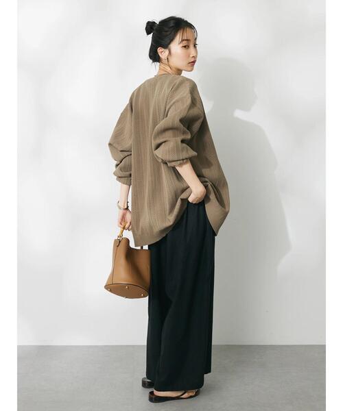 CRAFT STANDARD BOUTIQUE(クラフトスタンダードブティック)の「【ユニセックス】オープンワーク Vネックニットカーディガン(カーディガン/ボレロ・レディース・ネイビー/ベージュ/チャコールグレー/アイボリー・M/L/XL)」の15枚目の写真