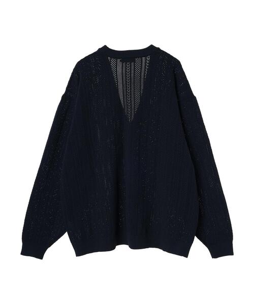 CRAFT STANDARD BOUTIQUE(クラフトスタンダードブティック)の「【ユニセックス】オープンワーク Vネックニットカーディガン(カーディガン/ボレロ・レディース・ネイビー/ベージュ/チャコールグレー/アイボリー・M/L/XL)」の17枚目の写真