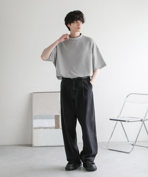 obsidian 半袖モックネックTシャツ　サイズL ITADAKI】モックネック5分袖 Tシャツ｜DESIGNWORKS (MEN'S