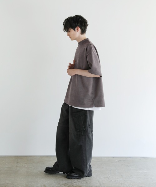 obsidian 半袖モックネックTシャツ　サイズL obsidian 半袖モックネックTシャツ サイズL obsidian 半袖モック
