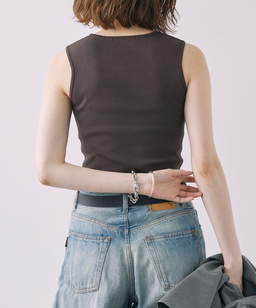 BABYLONE（バビロン）の「ドレスネックノースリプルオーバー（タンクトップ・レディース・ブラック/オフホワイト/ダークブラウン・フリー）」の10枚目の写真