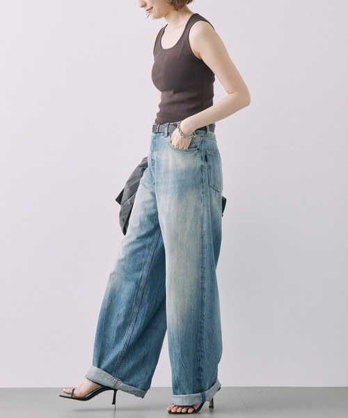 BABYLONE（バビロン）の「ドレスネックノースリプルオーバー（タンクトップ・レディース・ブラック/オフホワイト/ダークブラウン・フリー）」の12枚目の写真