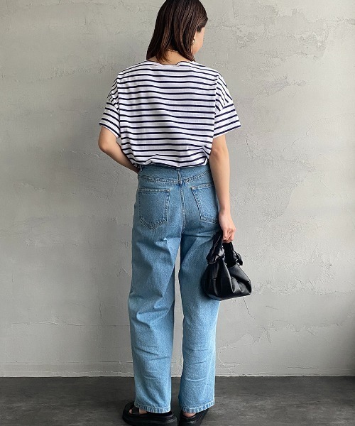 ORCIVAL（オーシバル）の「[ORCIVAL/オーシバル] ワイドシルエット ボートネックTシャツ（Tシャツ/カットソー・レディース・グレイッシュベージュ/レッド/ブルー/ホワイト/ブラック・1）」の18枚目の写真