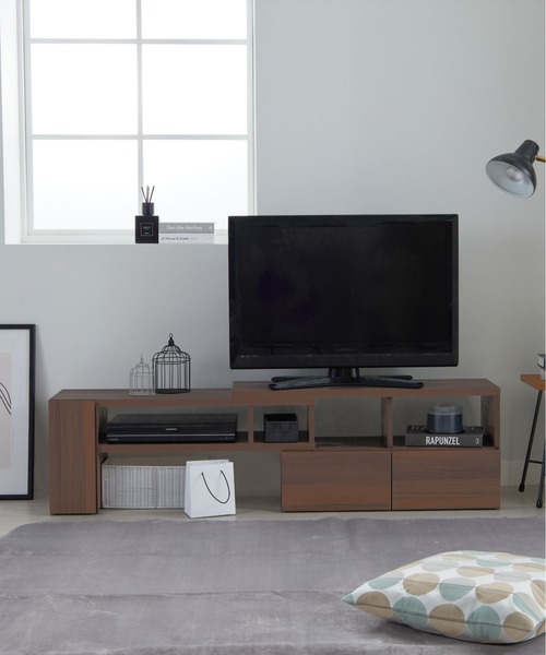 iellio(イエリオ)の「伸縮できるテレビ台(家具・レディース・ホワイト/ブラック/ライトベージュ/ピンク系その他/ウッド/ブラウン/ダークブラウン・FREE)」の4枚目の写真