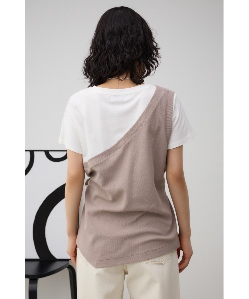 AZUL by moussy(アズールバイマウジー)の「ワンショルダービスチェトップス(Tシャツ/カットソー・レディース・ベージュ/グレー/ダークオレンジ/ブラック・SMALL/MEDIUM)」の10枚目の写真