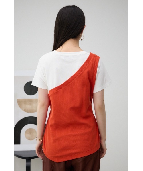 AZUL by moussy(アズールバイマウジー)の「ワンショルダービスチェトップス(Tシャツ/カットソー・レディース・ベージュ/グレー/ダークオレンジ/ブラック・SMALL/MEDIUM)」の20枚目の写真