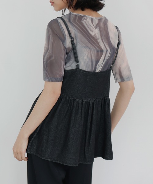 hellam（へラム）の「デニムペプラムビスチェ（キャミソール・レディース・ブラック/インディゴブルー・FREE）」の12枚目の写真